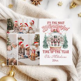 ピンクのくるみ割り人形のクリスマス3枚の写真の不思議な世界 シーズンカード