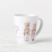 ピンクのくるみ割り人形のクリスマス カフェラテマグ (右アングル)