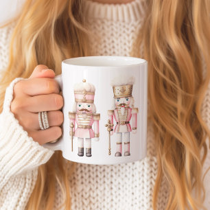 ピンクのくるみ割り人形のクリスマス コーヒーマグカップ
