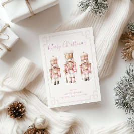 ピンクのくるみ割り人形のクリスマス シーズンカード