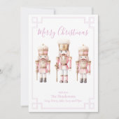 ピンクのくるみ割り人形のクリスマス シーズンカード (正面)