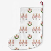ピンクのくるみ割り人形の懐かしいデザイン スモールクリスマスストッキング (裏面)