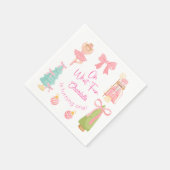 ピンクのくるみ割り人形の誕生日おめでとう スタンダードカクテルナプキン (角)