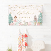 ピンクのくるみ割り人形バレエ 誕生日 ウェルカムバナー 横断幕 (インサイチュ)