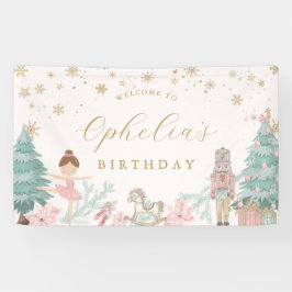 ピンクのくるみ割り人形バレエ 誕生日 ウェルカムバナー 横断幕
