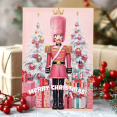ピンクのくるみ割り人形 メリークリスマス シーズンカード