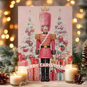 ピンクのくるみ割り人形 メリークリスマス シーズンカード