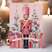 ピンクのくるみ割り人形 メリークリスマス シーズンカード