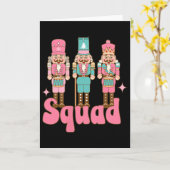 ピンクのくるみ割り隊 くるみ割り時代のクリスマス カード (黄色い花)