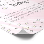 ピンクのこうもりはベビー赤ちゃんシャワーゲームと言わない ポスター (角)