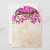 ピンクのさくらんぼお茶の汚れ結婚式の招待 招待状 (裏面)