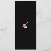 ピンクのさくらんぼがブラックウェディングレセプションで咲く メニュー (裏面)