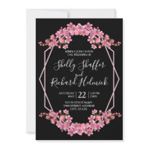 ピンクのさくらんぼがブラック結婚ズに咲く