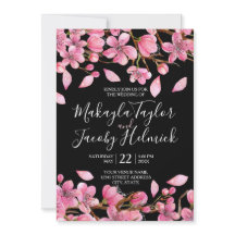 ピンクのさくらんぼがブラック結婚ズに咲く