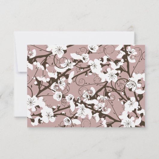 ピンクのさくらんぼが咲くアジアの結婚披露宴 招待状 (裏面)