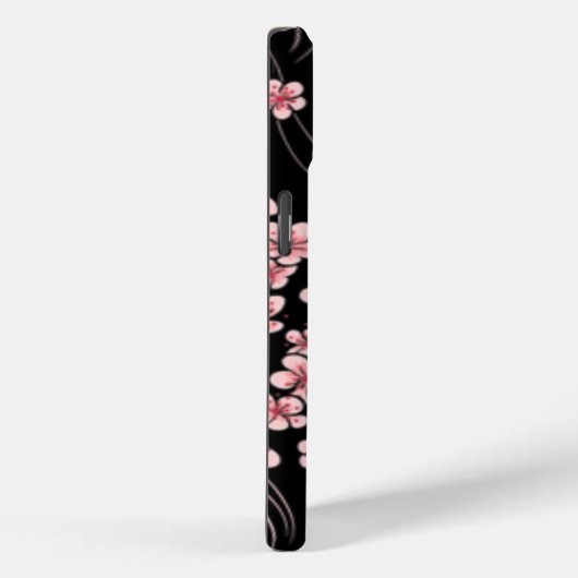 ピンクのさくらんぼが黒いマウスパッドに咲く Case-Mate iPhoneケース (裏面 / 右)