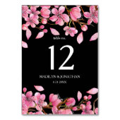 ピンクのさくらんぼが黒で咲く テーブルナンバー (正面)