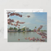 ピンクのさくらんぼとジェファーソン記念館 ポストカード (正面/裏面)