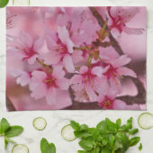 ピンクのさくらんぼに日本の染まる キッチンタオル (折り畳み)