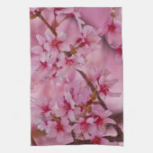 ピンクのさくらんぼに日本の染まる キッチンタオル (縦)