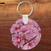 ピンクのさくらんぼに日本の染まる キーホルダー (正面)
