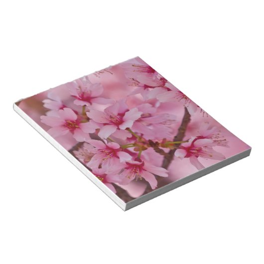 ピンクのさくらんぼに日本の染まる ノートパッド (アングル)
