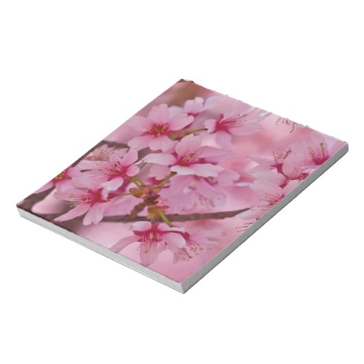 ピンクのさくらんぼに日本の染まる ノートパッド (回転)