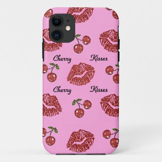 ピンクのさくらんぼのキス ロカビリー RAB Case-Mate iPhoneケース (裏面)