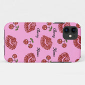 ピンクのさくらんぼのキス ロカビリー RAB Case-Mate iPhoneケース (裏面(横))
