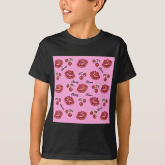 ピンクのさくらんぼのキス ロカビリー RAB Tシャツ