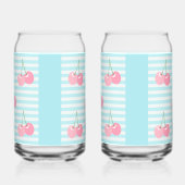 ピンクのさくらんぼの夏 ガラス缶 (左)
