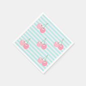 ピンクのさくらんぼの夏 スタンダードカクテルナプキン (角)