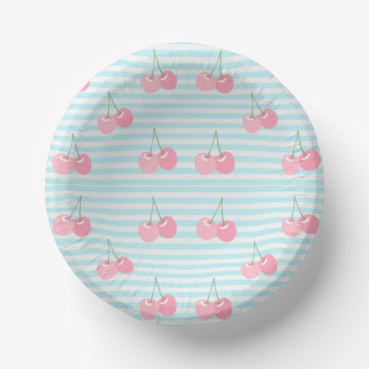 ピンクのさくらんぼの夏 ペーパーボウル (正面)