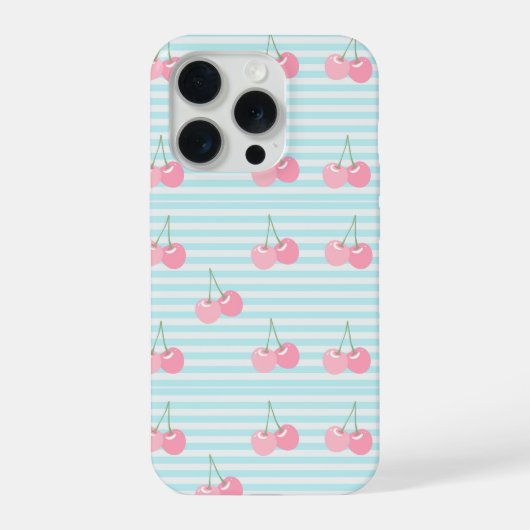 ピンクのさくらんぼの夏 iPhoneケース (裏面)