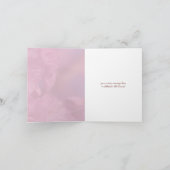 ピンクのさくらんぼの木の花の春の結婚式 カード (内部)