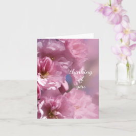 ピンクのさくらんぼの木の花の春の結婚式 カード