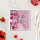 ピンクのさくらんぼの木の花の春の結婚式 スタンダードカクテルナプキン (インサイチュ)
