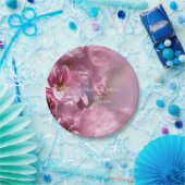 ピンクのさくらんぼの木の花の春の結婚式 ペーパープレート (パーティー)