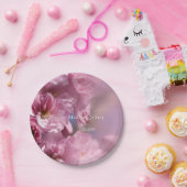 ピンクのさくらんぼの木の花の春の結婚式 ペーパープレート (パーティー)