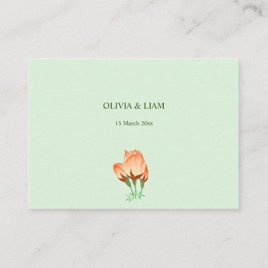 ピンクのさくらんぼの結婚花 アドバイスカード (裏面)