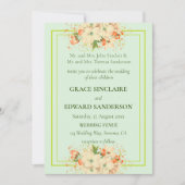 ピンクのさくらんぼの結婚花 招待状 (正面)