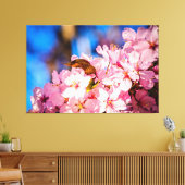 ピンクのさくらんぼの群青い空 キャンバスプリント (インサイチュ (リビング))