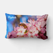 ピンクのさくらんぼの群青い空 ランバークッション (裏面)