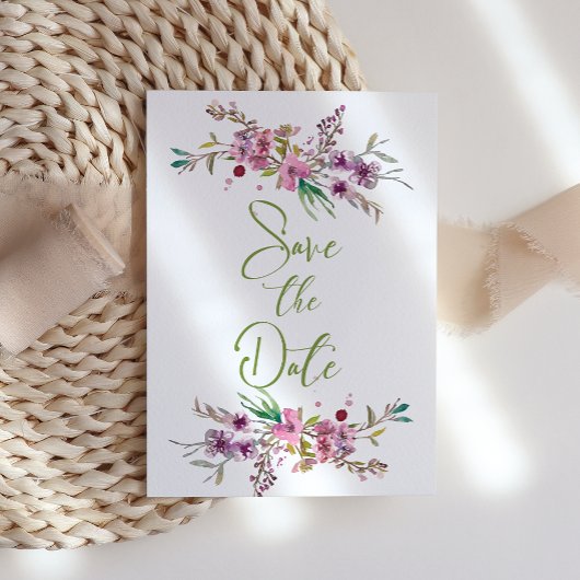 ピンクのさくらんぼの花のフローラ日付を保存 セーブザデート