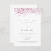 ピンクのさくらんぼの花のリハーサルのディナー招待状 招待状 (正面/裏面)