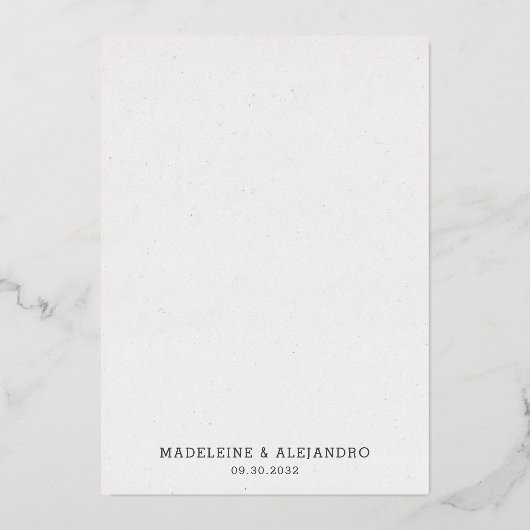 ピンクのさくらんぼの花ロマンチックな結婚式の日付を保存 箔招待状 (裏面)