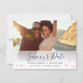 ピンクのさくらんぼの花写真 セーブザデート (正面)