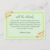 ピンクのさくらんぼの花結婚の詳細 エンクロージャーカード (正面)