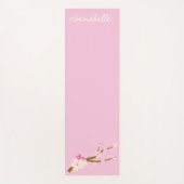 ピンクのさくらんぼの花鮮やかのエネルギッシュな芸術 ヨガマット (正面)