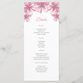 ピンクのさくらんぼの花。フローラ結婚のバー メニュー